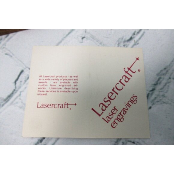 MCM Lasercraft Walnut Wood Business Card Holder Paperweight Letter Opener Trees - Picture 6 of 6